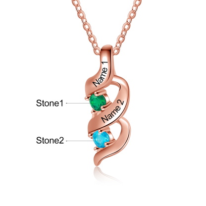 Collar de DNA 2-7 nombres y piedras personalizados-Jessemade ES