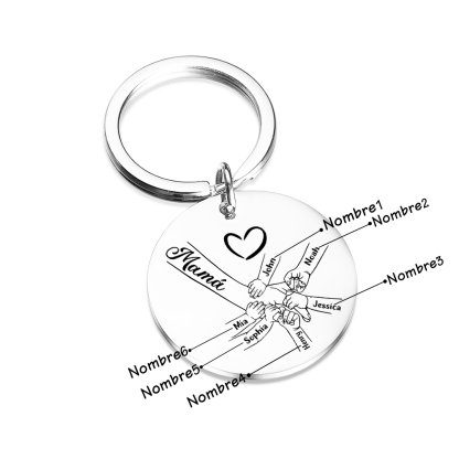 A mi mamá-Llavero 1-6 Nombres Personalizados MANOS COGIDAS-Jessemade ES