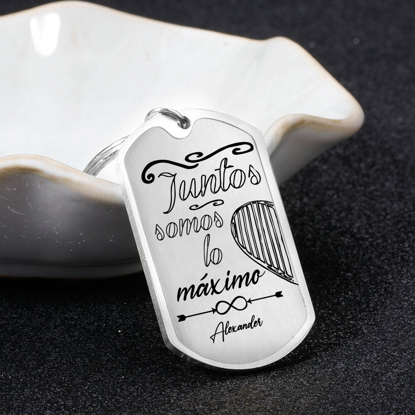 Llavero personalizado con 1 nombre para pareja unidad de llaveros-Jessemade ES