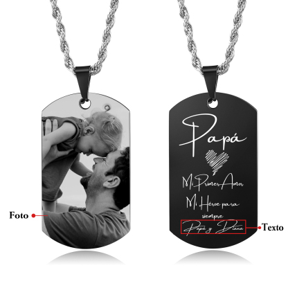A MI PAPÁ-Collar de placa personalizada con texto y foto-Jessemade ES