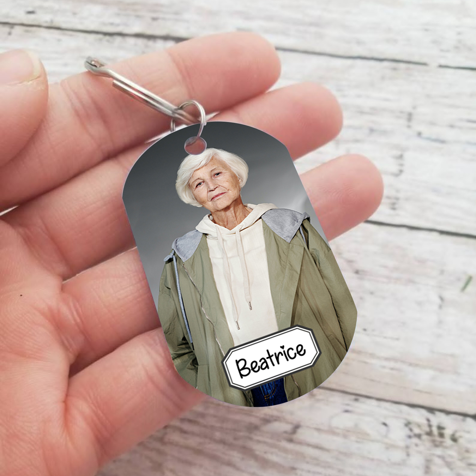 Llavero conmemorativo a un ser querido personalizado con foto y nombre-Jessemade ES