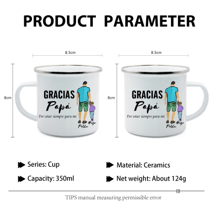 Taza para papá con 2 nombres personalizados-Jessemade ES