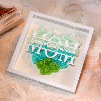 Adorno de madera de flores personalizado con 1 nombre y 1 texto-Jessemade ES