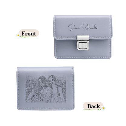 Cartera, billetera con 1 texto y 1 foto personalizados monedero clásico para mujer-Jessemade ES