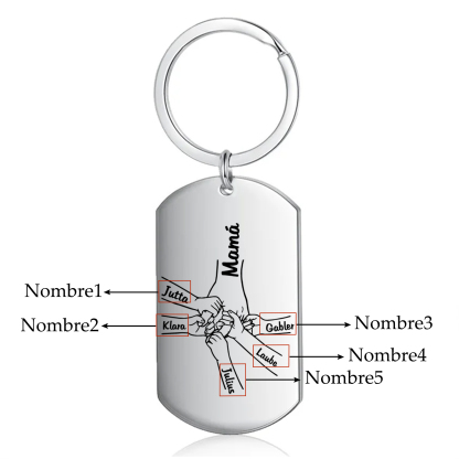 A mi mamá-Llavero 1-5 Nombres Personalizados MANOS COGIDAS-Jessemade ES