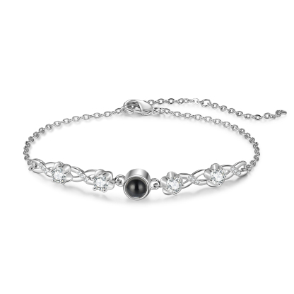 Pulsera con proyección de foto en color para mujer dije de infinito, Brazalete de proyección-Jessemade ES