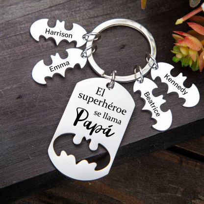 A mi papá-Llavero 1-5 Nombres Personalizados Batman-Jessemade ES