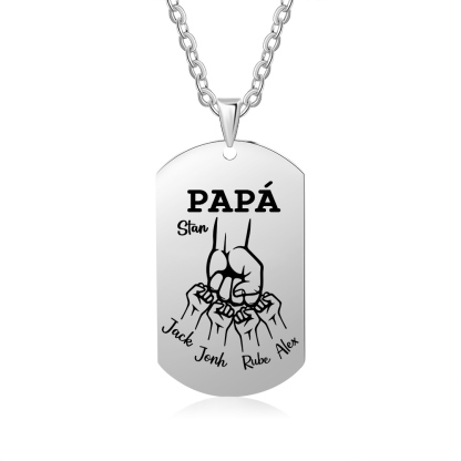 A MI PAPÁ-Collar 2-6 nombres personalizados de placa puño con puño-Jessemade ES