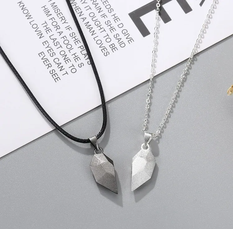 A mi amor-Collares personalizados para pareja con dije de corazón de rompecabezas magnético grabado de dos letras-Jessemade ES