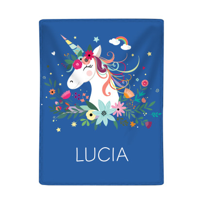 Manta de buen calidad con Unicornio personalizada con 1 nombre-Jessemade ES