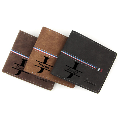 Cartera, billetera personalizada con 1 foto, 1 nombre y 1 letra monedero para hombre-Jessemade ES