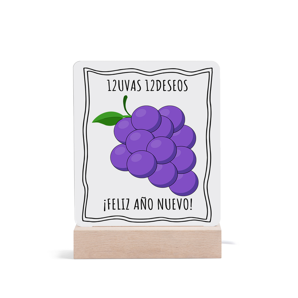 Navidad-Lámpara Luz de Noche LED Año Nuevo Doce Uvas Doce Deseos-Jessemade ES
