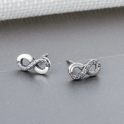 Pendientes elegantes de infinito aretes-Jessemade ES