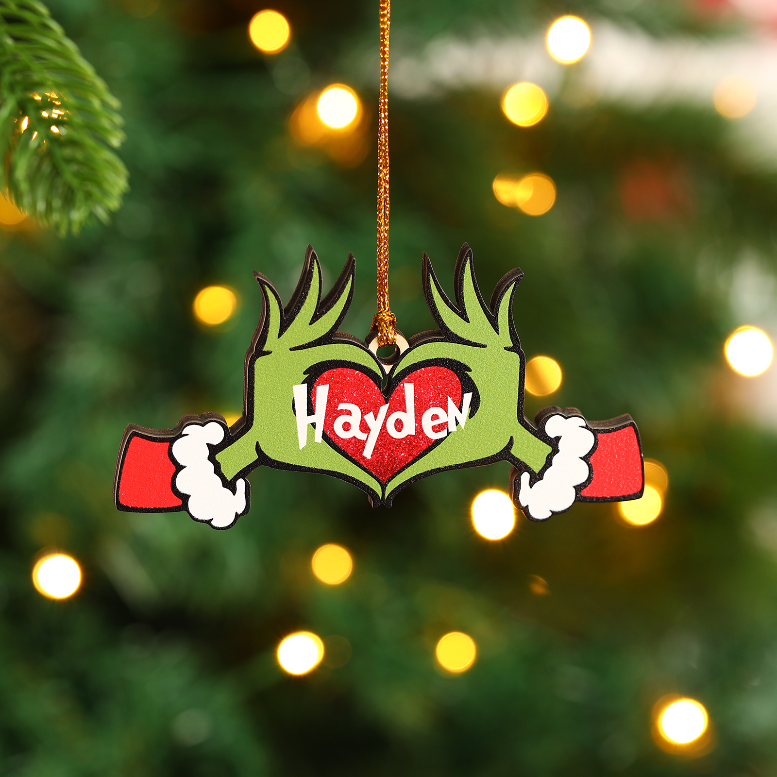 Navidad-Ornamentos Navideños de Madera la Mano Mágica 1 Nombre Personalizado