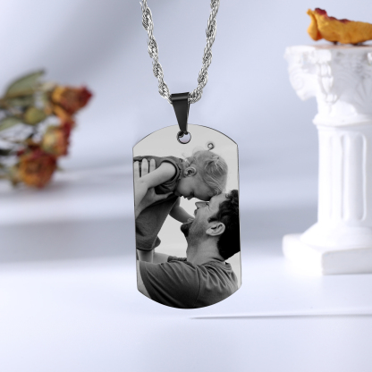 A MI PAPÁ-Collar de placa personalizada con texto y foto-Jessemade ES
