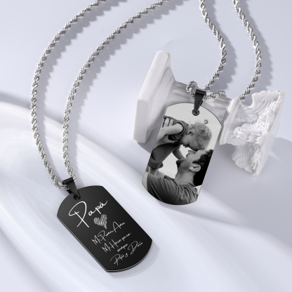 A MI PAPÁ-Collar de placa personalizada con texto y foto-Jessemade ES
