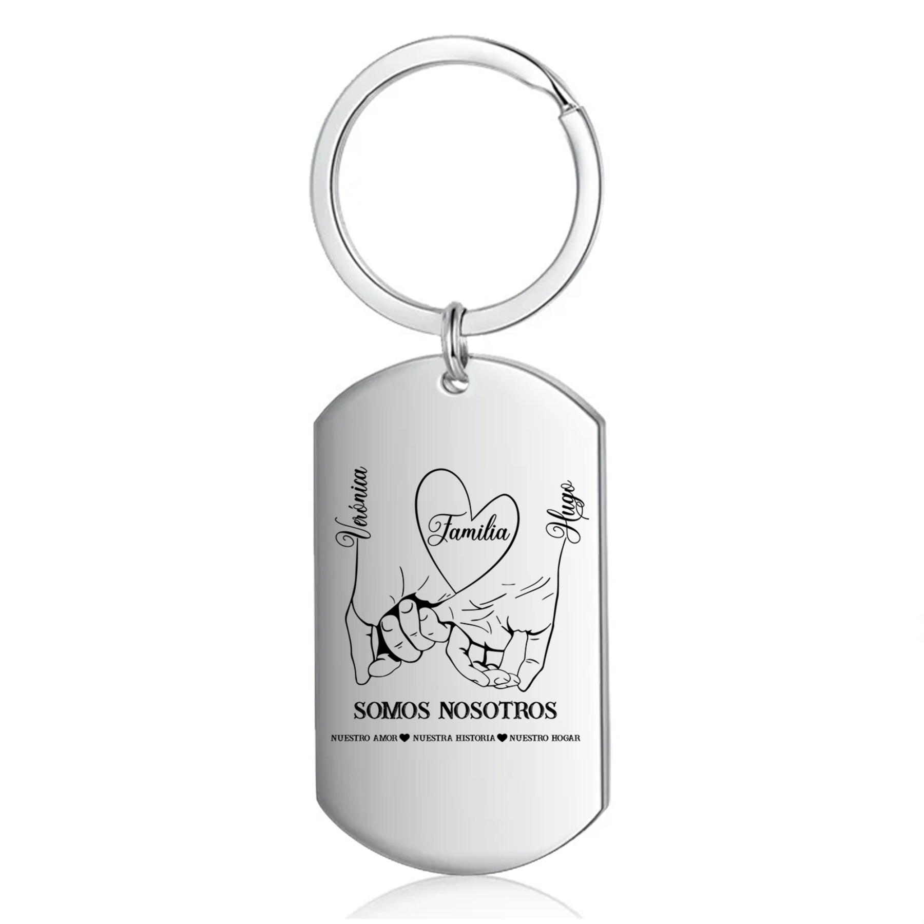 A familia-Llavero 2-6 Nombres Personalizados MANOS COGIDAS-Jessemade ES