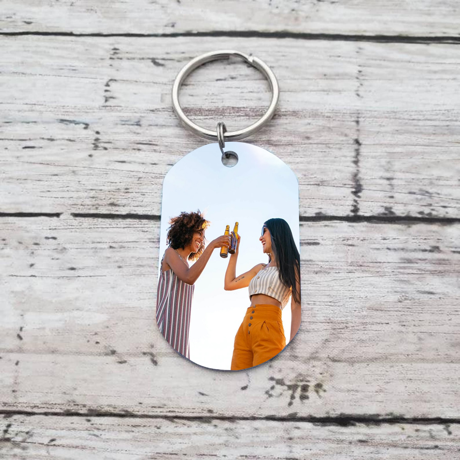 A mi amiga - Llavero con 2 nombres personalizados con foto-Jessemade ES