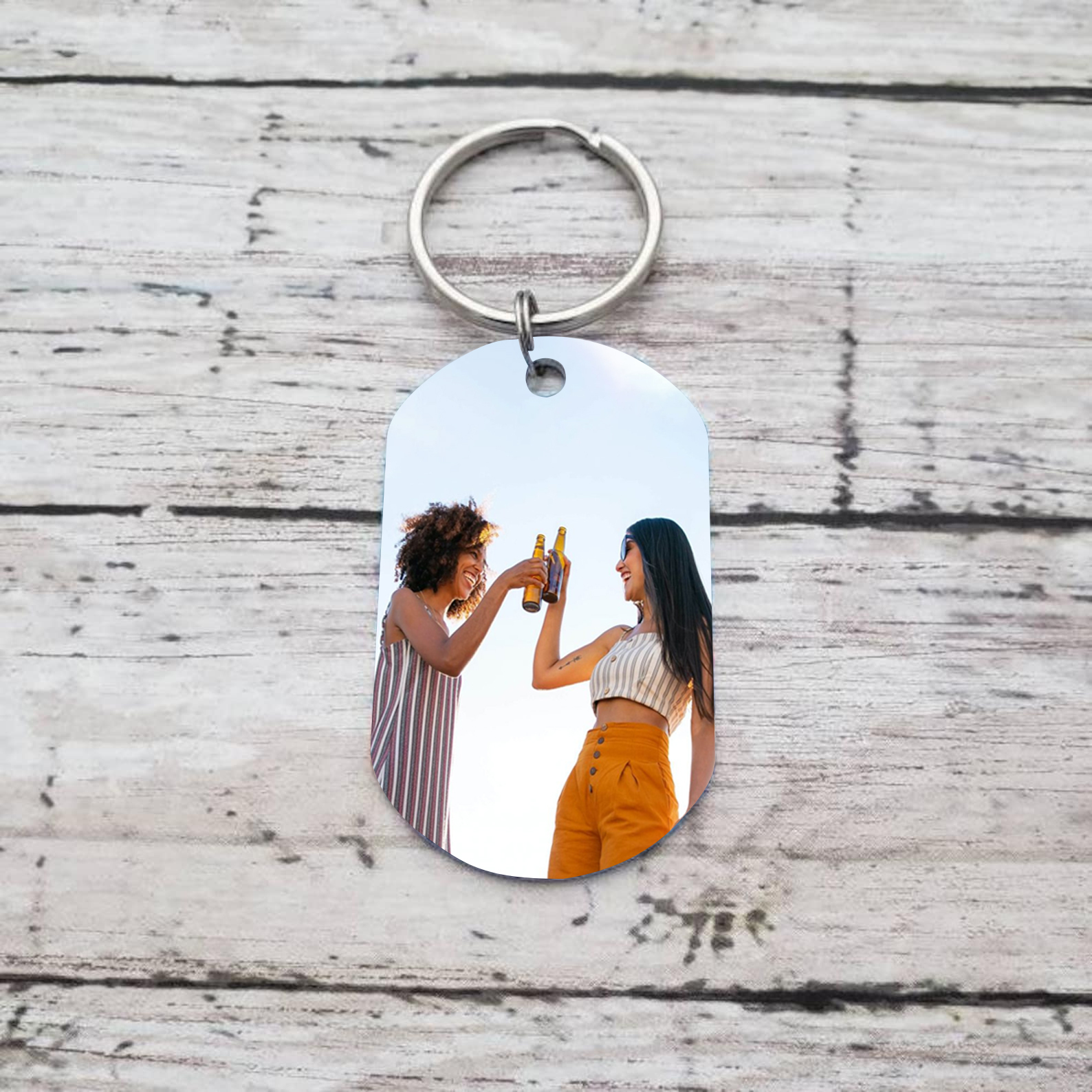 A mi amiga - Llavero con 2 nombres personalizados con foto-Jessemade ES