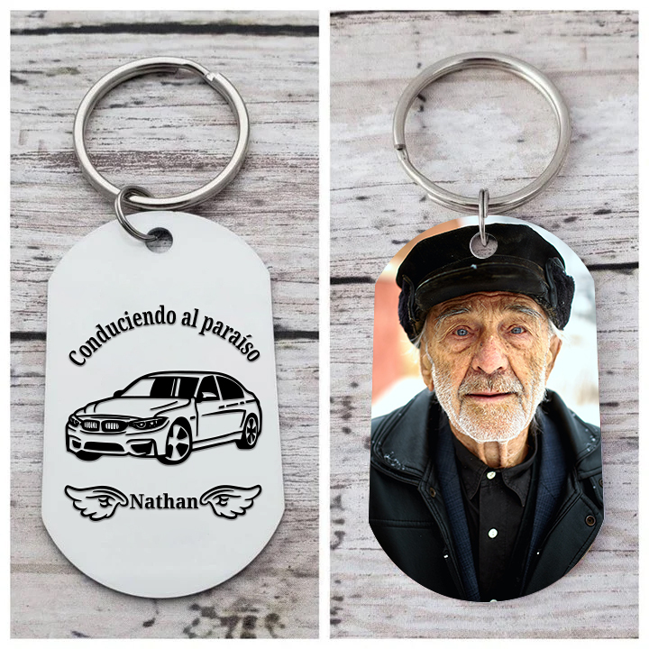 Llavero conmemorativo a un ser querido personalizado con foto y nombre-Jessemade ES