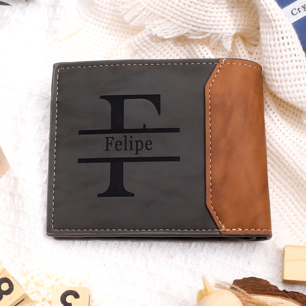 A mi papá-Cartera, billetera personalizada con 1 foto, 1 nombre y 1 letra monedero para hombre