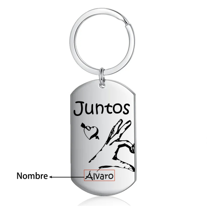 Llavero personalizado con 2 nombres para pareja unidad de llaveros