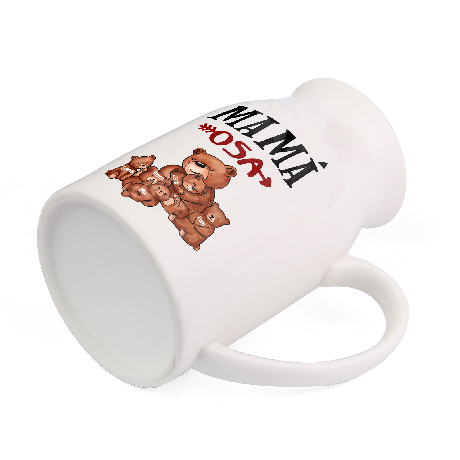 Florero de cerámica mamaosa y sus bebés 2-8 nombres personalizados con texto decoración del hogar-Jessemade ES