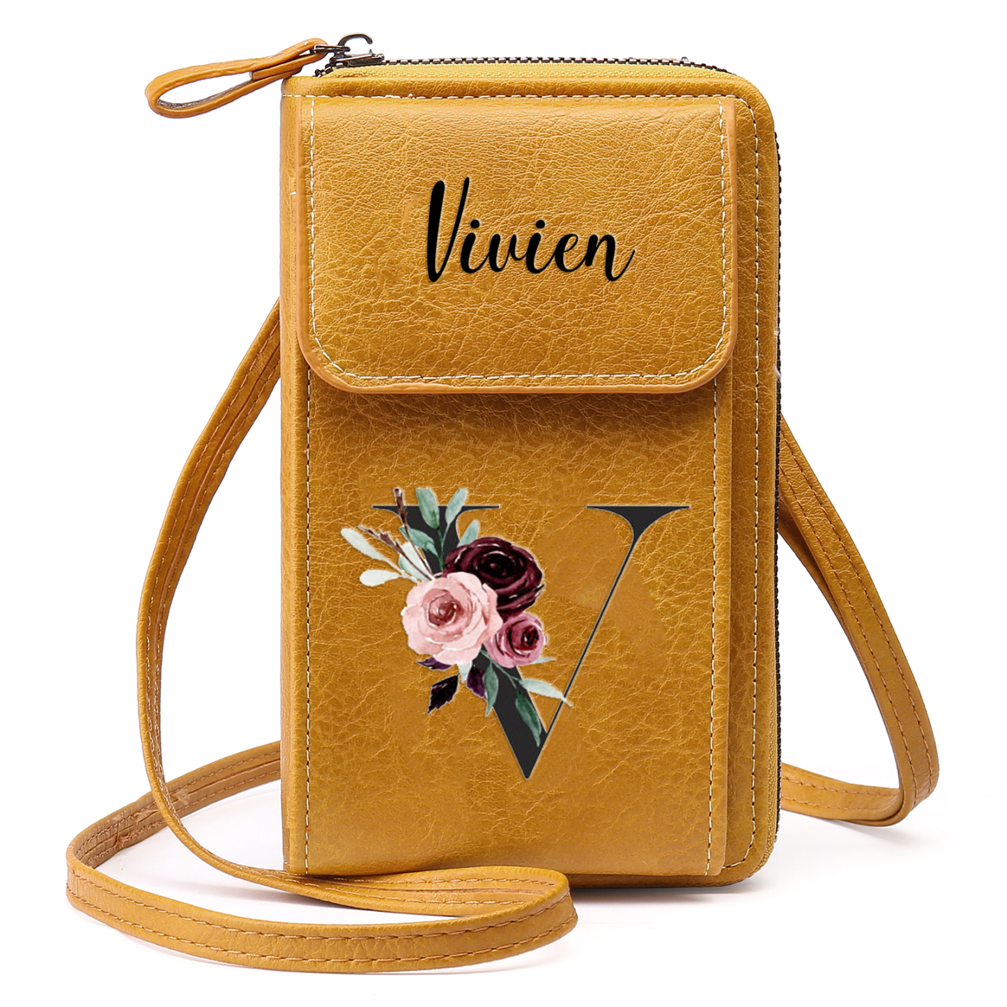 Cartera, billetera con 1 nombre y 1 letra personalizados monedero clásico para mujer-Jessemade ES