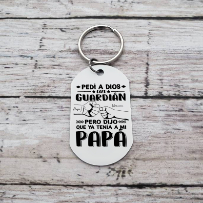 A mi papá-Llavero Personalizado PAPÁ MI GUARDIÁN 2 Nombres-Jessemade ES