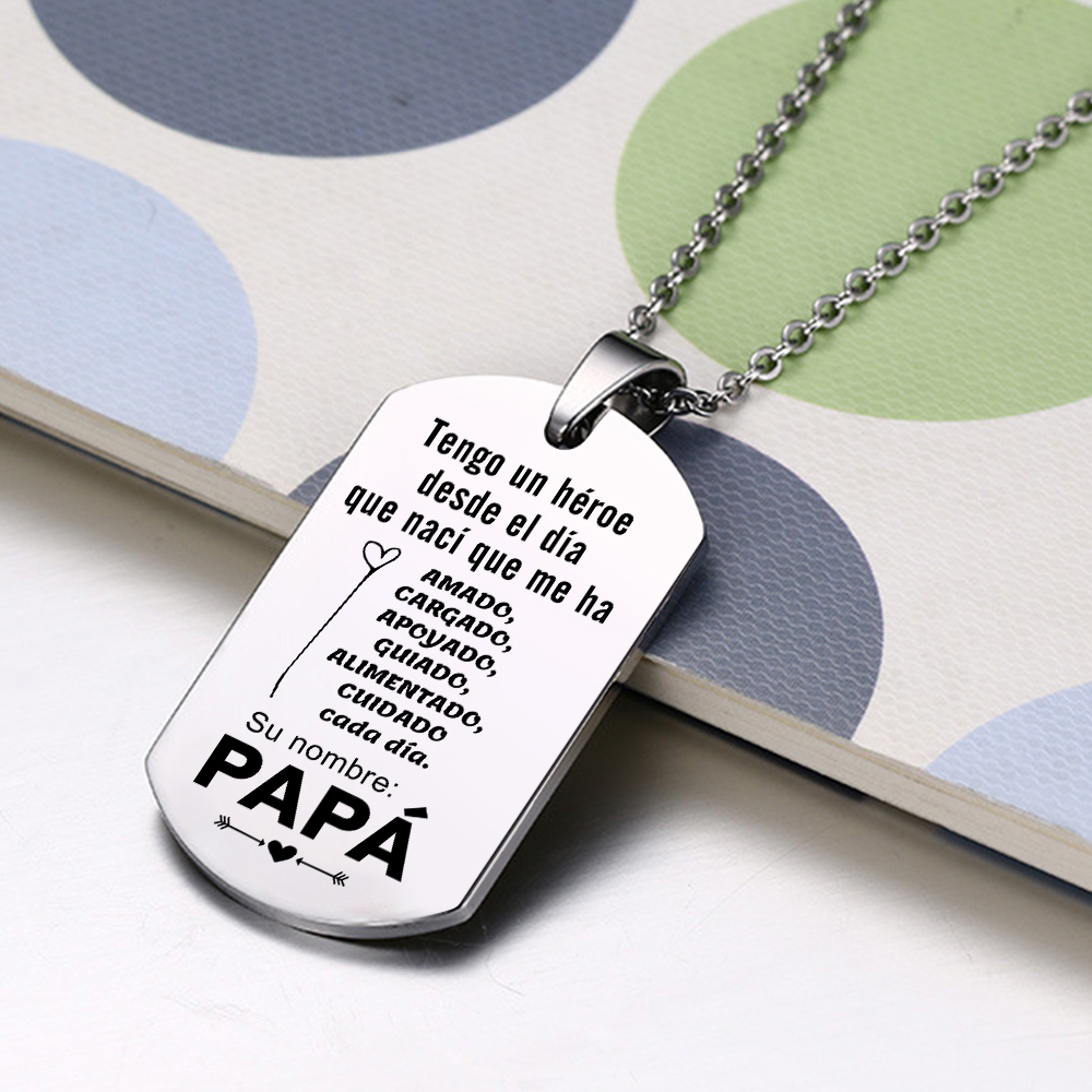 A MI PAPÁ-Collar de placa personalizada con foto-Jessemade ES