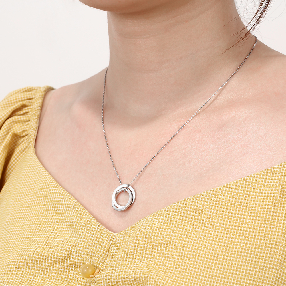 Collar de aros rusos personalizado con 2 nombres-Jessemade ES