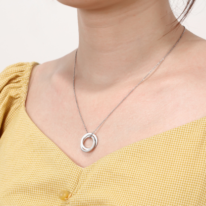 Collar de aros rusos personalizado con 2 nombres-Jessemade ES