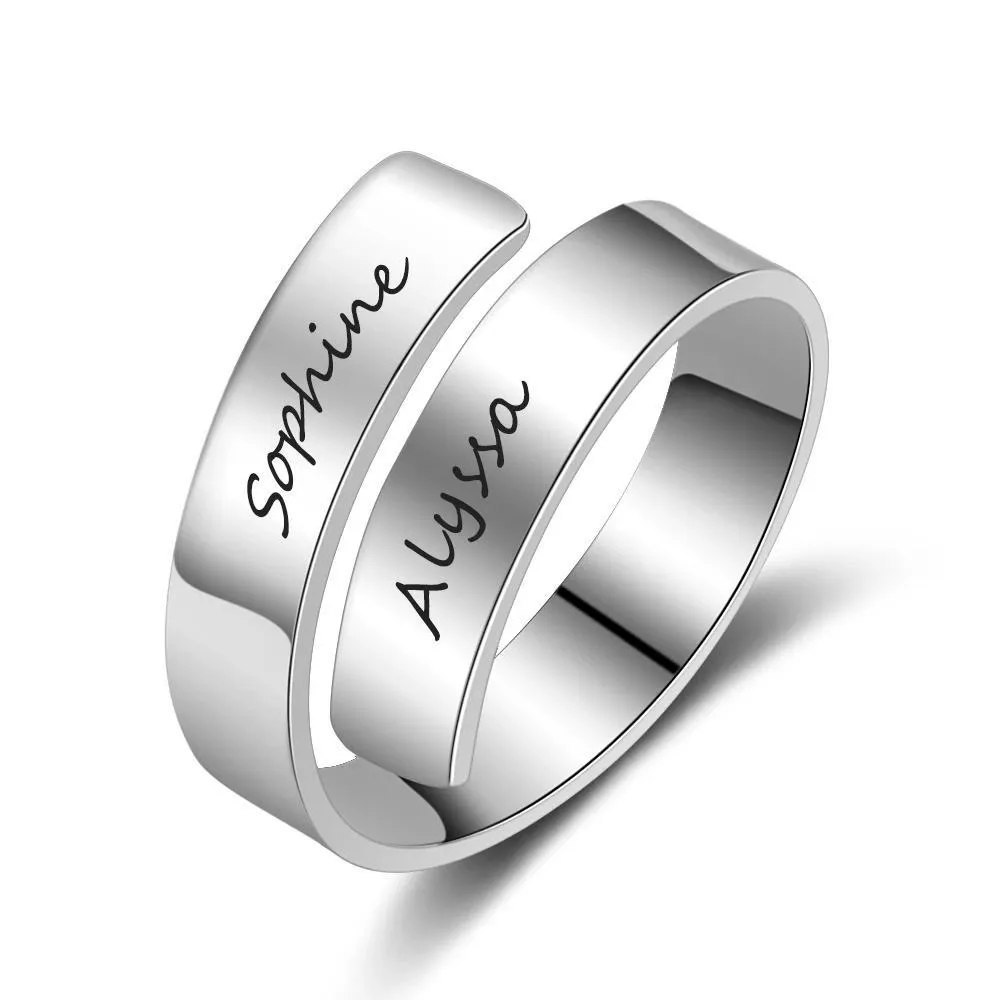 Anillo Ajustable con 2 Nombres Personalizados