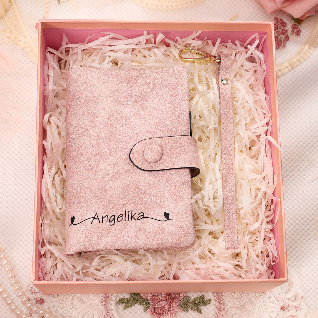 Cartera, billetera con 1 nombre, 1 fecha y 1 flor de nacimiento personalizados monedero clásico para mujer | Jessemade