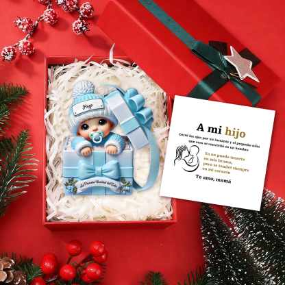 Adorno/ornamento navideño personalizado - árbol de Navidad personalizado – Bebé en caja de regalo | Jessemade