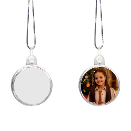 Navidad-Ornamento navideño medalla redonda con 1 foto personalizada adorno del árbol