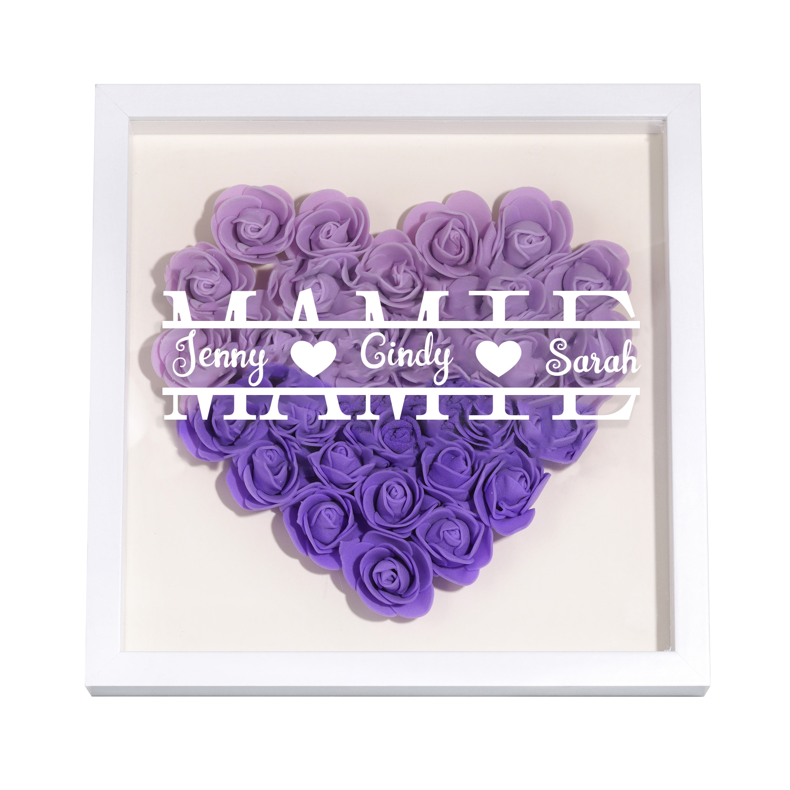 Adorno de madera de flores personalizado con 1 nombre y 1 texto-Jessemade ES