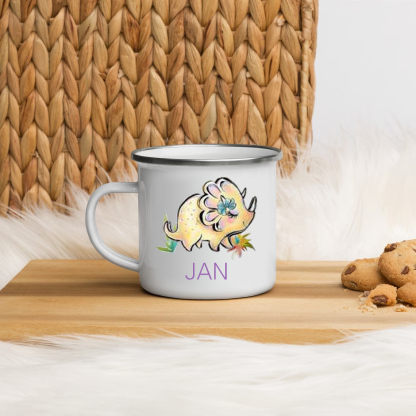 Taza con dinosaurios para niños con 1 nombre personalizado-Jessemade ES