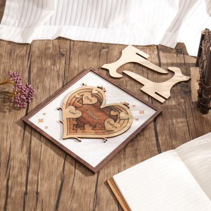 A mi mamá-Adorno 2-6 nombres personalizados decoración de madera de corazón-Jessemade ES