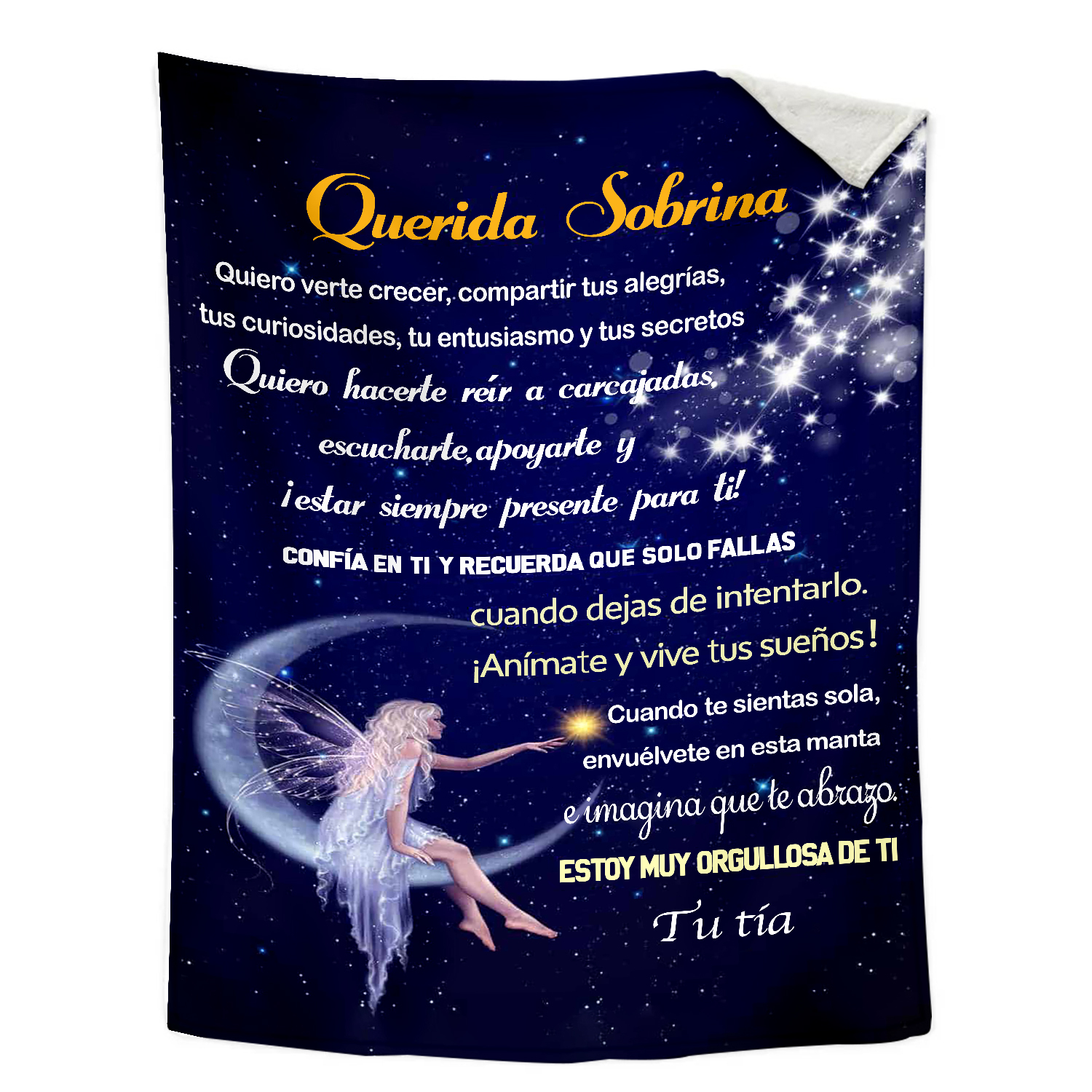 A mi sobrina-Manta de buen calidad con frase amoroso de tía a sobrina-Jessemade ES