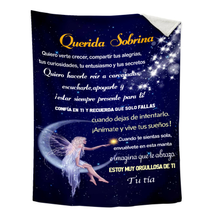 A mi sobrina-Manta de buen calidad con frase amoroso de tía a sobrina-Jessemade ES