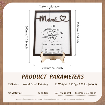 A mi mamá-Adorno 2-6 nombres y 1 texto personalizados decoración de madera rompecabezas-Jessemade ES