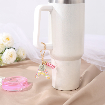 Etiqueta/Llavero con foto personalizada para mochila, botella