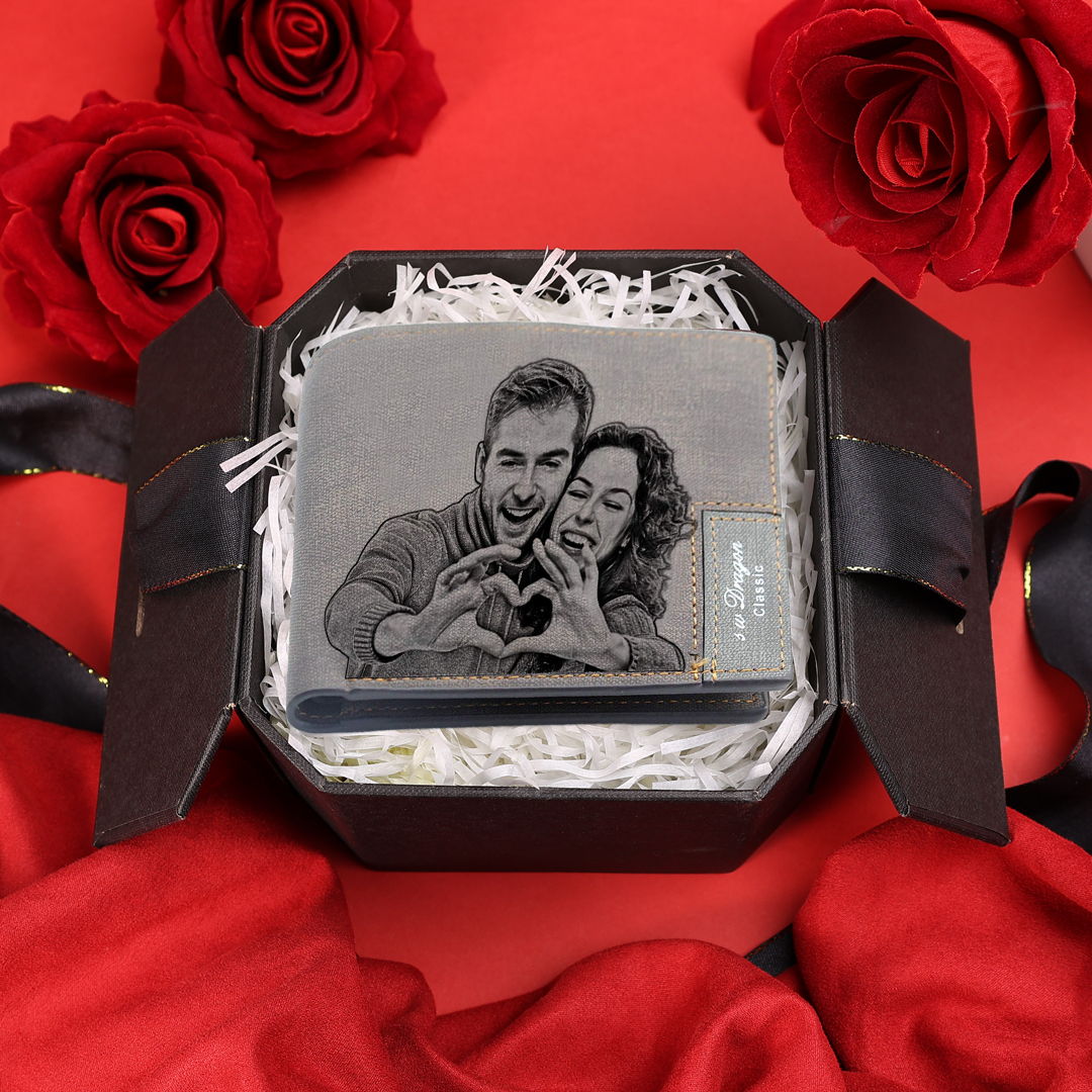 Cartera, billetera personalizada con 1 foto, 1 nombre y 1 letra monedero para hombre | Jessemade-Jessemade ES