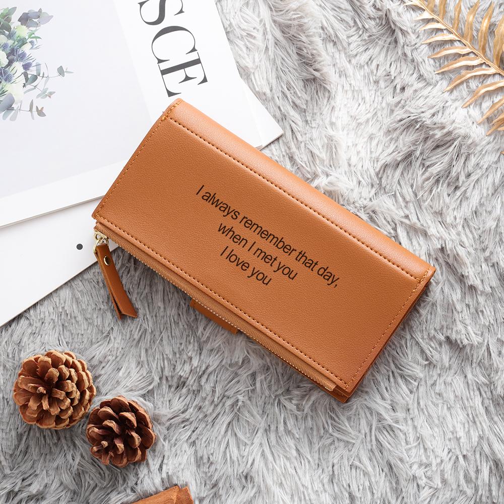 Cartera, billetera con 1 foto y 3 textos personalizados monedero clásico para mujer | Jessemade