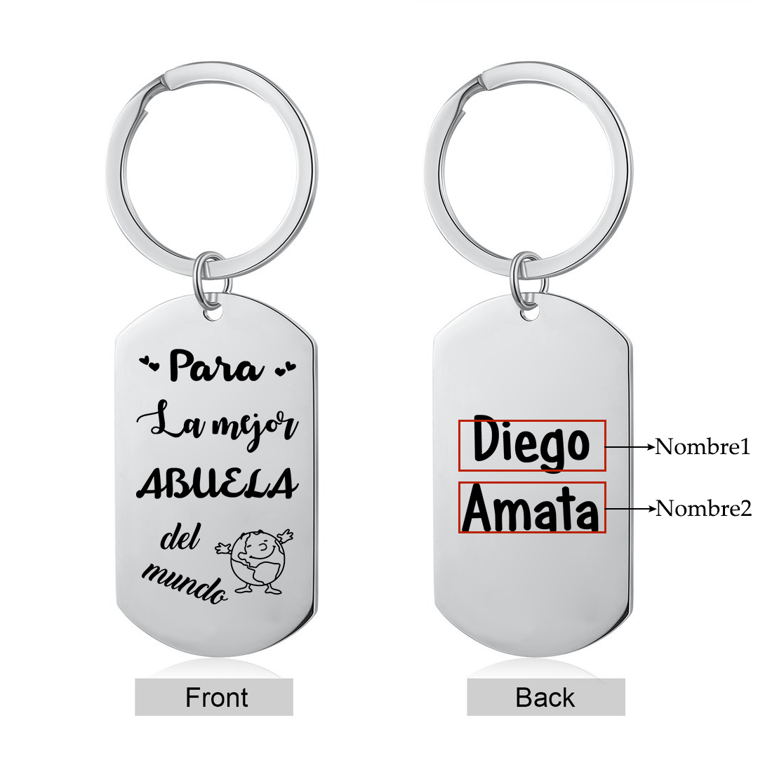 A mi abuela - Llavero 1-5 Nombres Personalizado LA MEJOR ABUELA-Jessemade ES