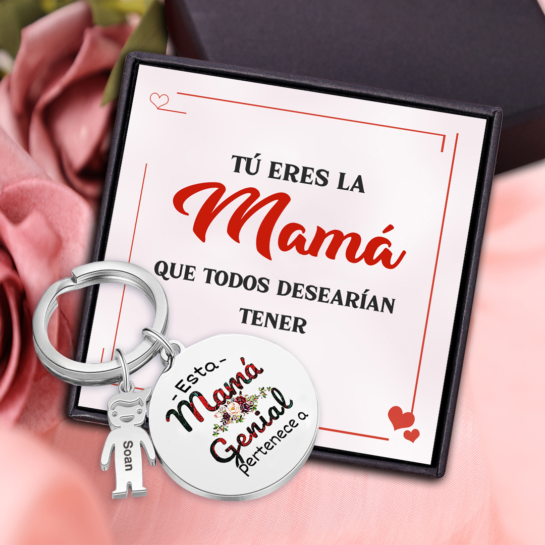 A mi mamá - Llavero 1-5 Nombres Personalizado con Charms de Niños-Jessemade ES