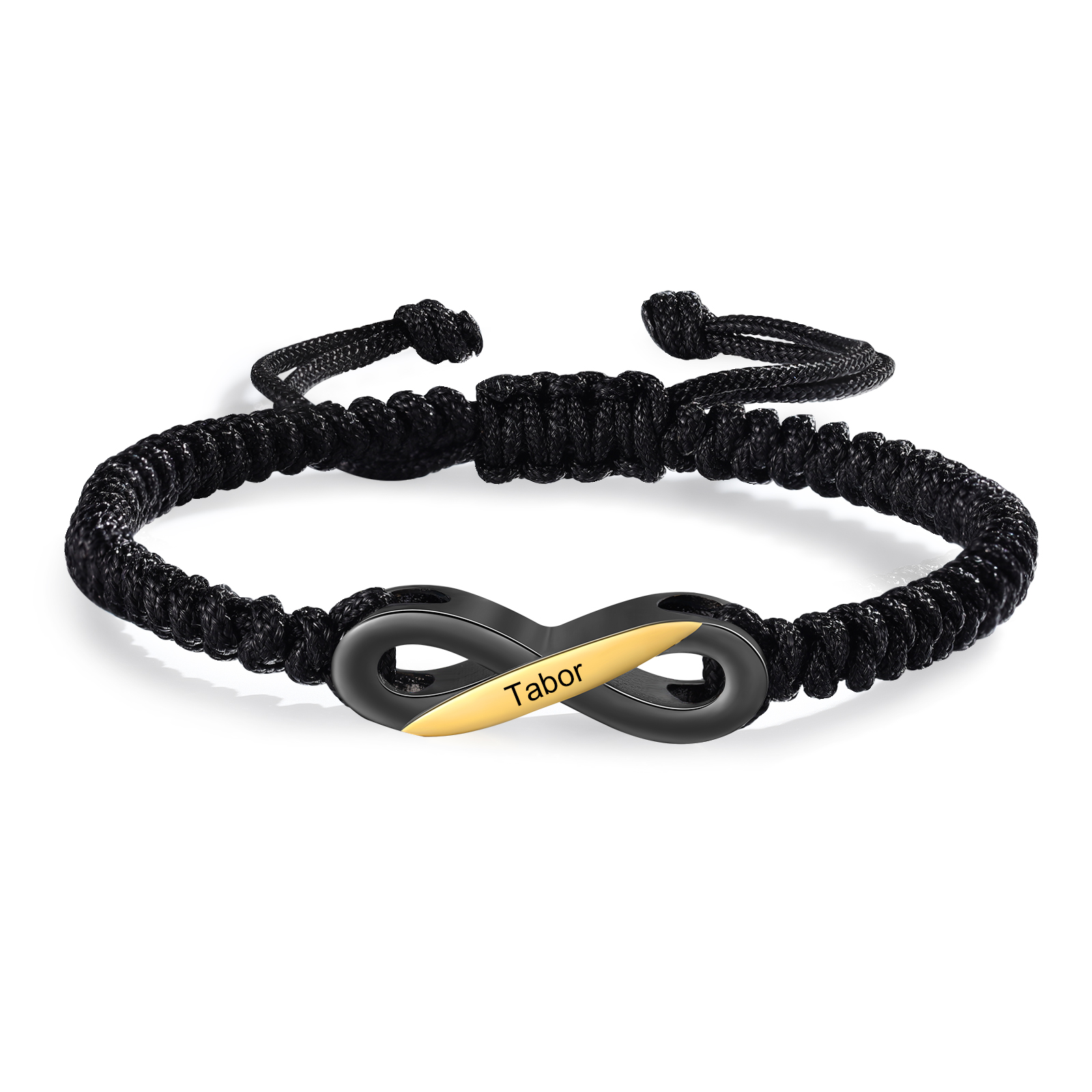 Pulseras de cuerda para pareja con dije de infinito nombre personalizado-Jessemade ES