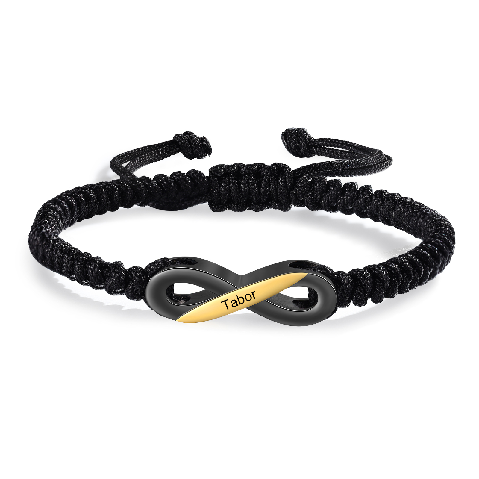 Pulseras de cuerda para pareja con dije de infinito nombre personalizado-Jessemade ES