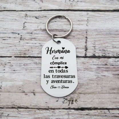 A mi hermana - Llavero con 2 nombres personalizados con foto-Jessemade ES